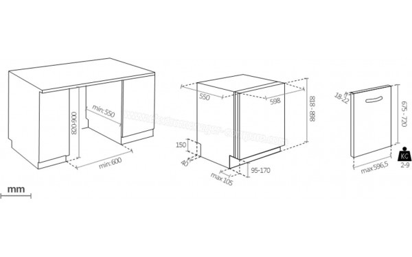 ROSIERES RI5C4F0A-47 - Dimensions