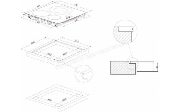 ROSIERES RID633CD/E1 - Dimensions