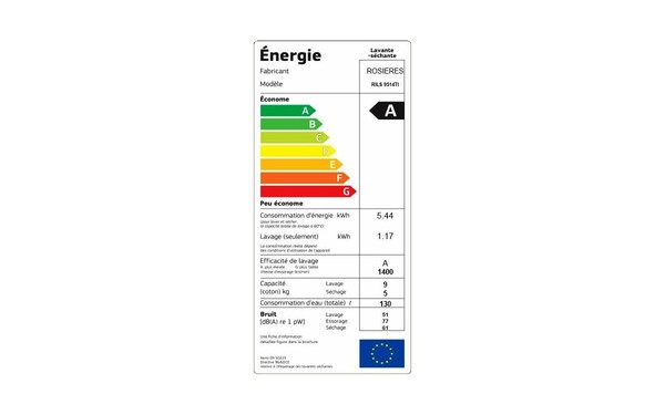 ROSIERES RILS9514TI - &Eacute;tiquette &eacute;nergie