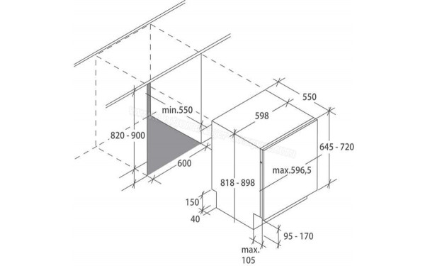 ROSIERES RLF2DC77-47/E - Dimensions