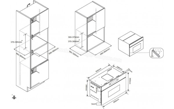 ROSIERES RO38SC3BF7XTS - Dimensions