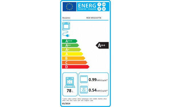 ROSIERES RO6 M5G5SYTB - &Eacute;tiquette &eacute;nergie