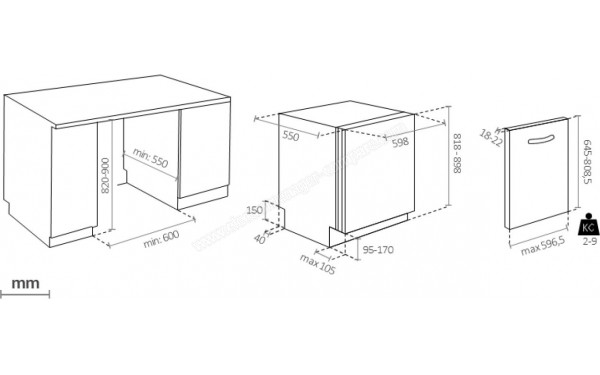 ROSIERES RS6B2S1PTA-47 - Dimensions