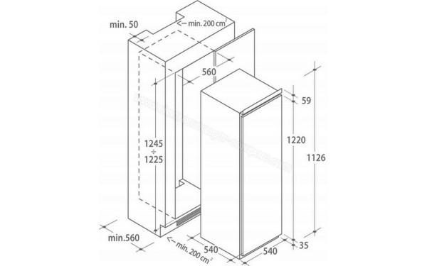 ROSIERES RSLP 122/N - Dimensions