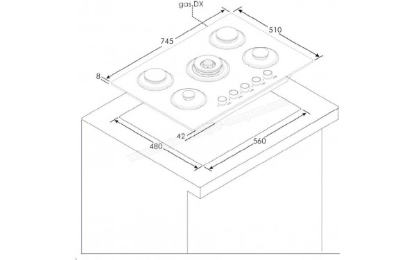 ROSIERES RVG74WBSB - Dimensions