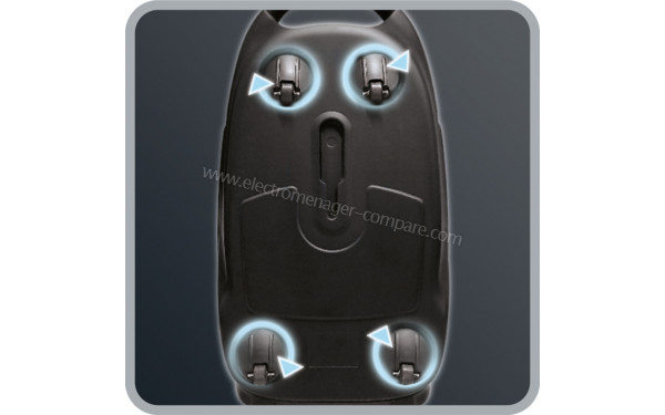 ROWENTA RO6355EA - Vue des roulettes multidirectionnelles
