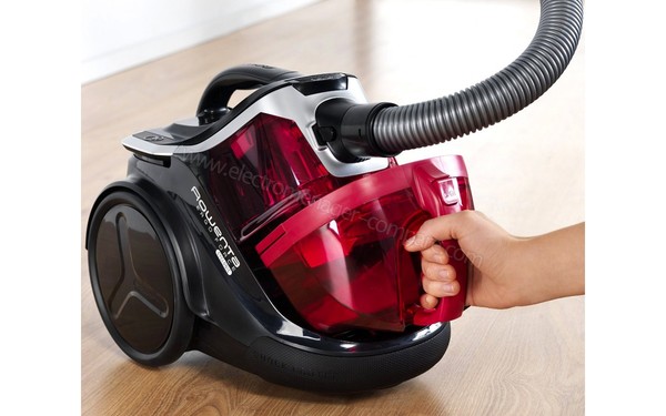 ROWENTA RO6743.EA - Vue 3/4 gauche avec extraction du bac