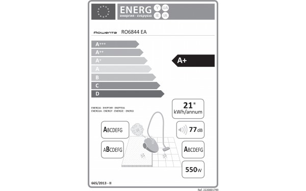 ROWENTA RO6844EA - &Eacute;tiquette &eacute;nergie