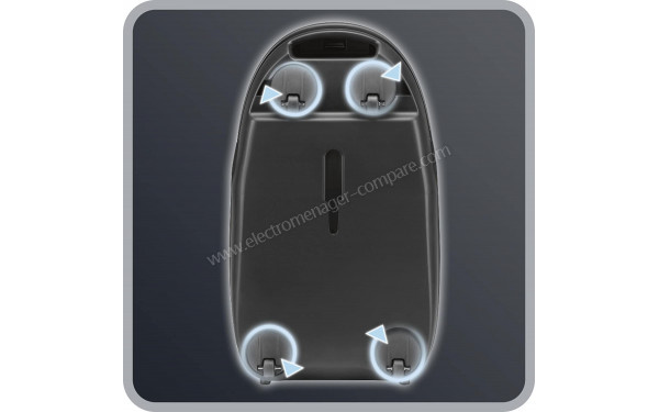 ROWENTA RO6881EA - Vue des roulettes multidirectionnelles