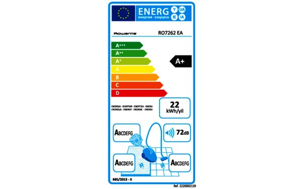 ROWENTA RO7262EA - &Eacute;tiquette &eacute;nergie
