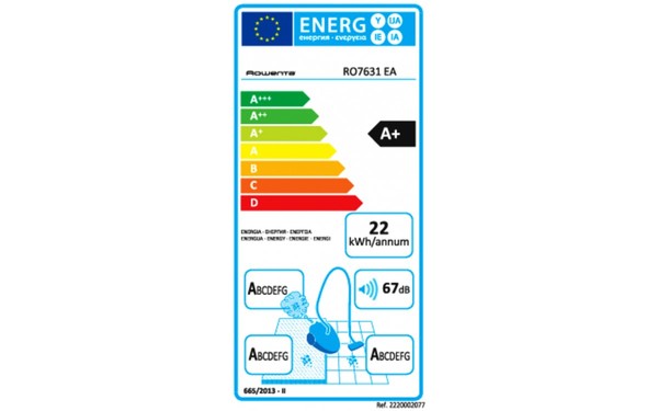 ROWENTA RO7631EA - &Eacute;tiquette &eacute;nergie