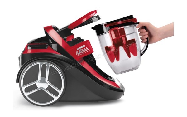 ROWENTA RO7643EA - Vue de l'extraction du bac &agrave; poussi&egrave;res (cr&eacute;dit : Boulanger)