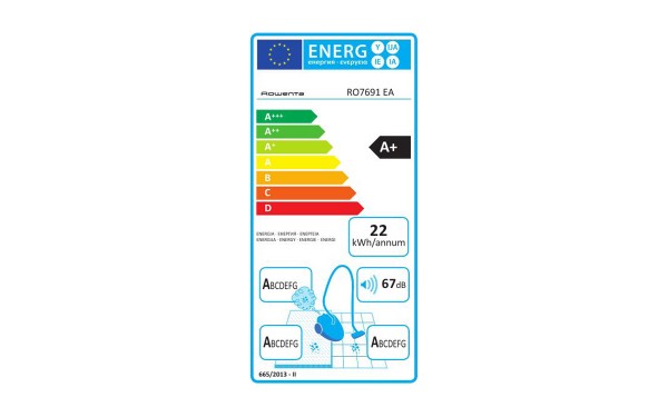 ROWENTA RO7691EA - &Eacute;tiquette &eacute;nergie