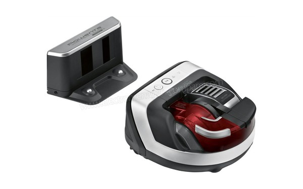 ROWENTA RR8043WH - Vue 3/4 gauche avec base de charge (cr&eacute;dit : Darty)