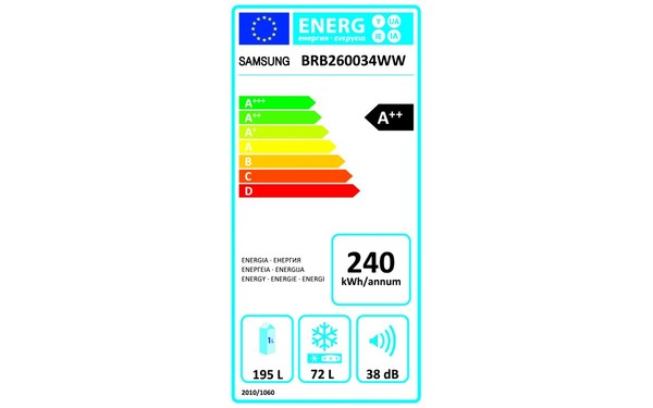 SAMSUNG BRB260034WW - &Eacute;tiquette &eacute;nergie