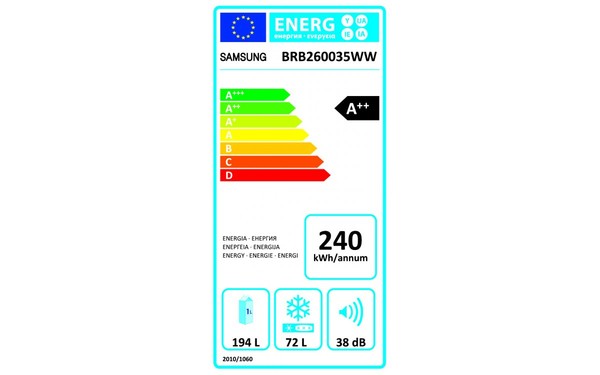 SAMSUNG BRB260035WW - &Eacute;tiquette &eacute;nergie