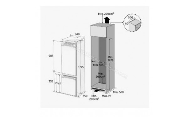 SAMSUNG BRB26603EWW - Dimensions