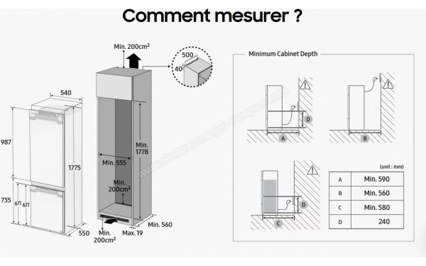 SAMSUNG BRB26605EWW - Dimensions