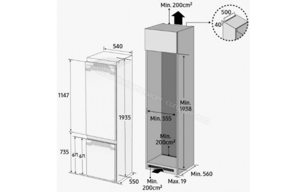 SAMSUNG BRB30603EWW - Dimensions