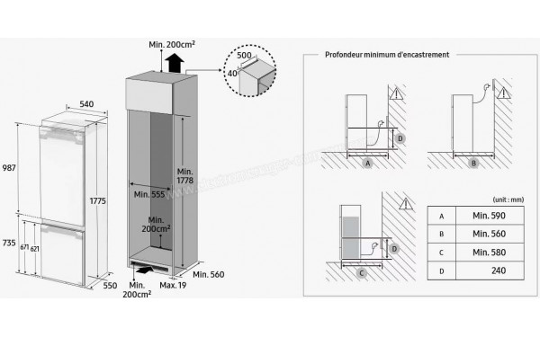 SAMSUNG BRB80F26ADS0 - Dimensions