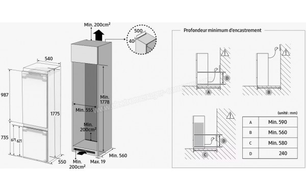 SAMSUNG BRB80F26DES0 - Dimensions