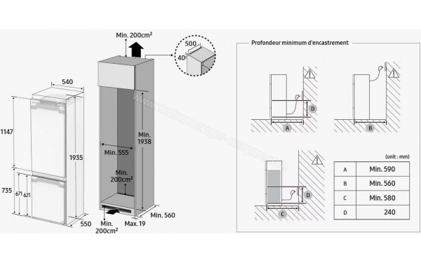 SAMSUNG BRB80F30ADS0 - Dimensions