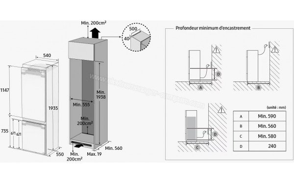 SAMSUNG BRB80F30AES0 - Dimensions