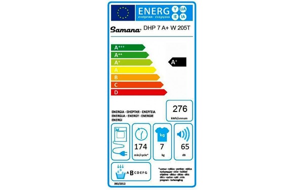 SAMANA DHP 7 A+ W205T - &Eacute;tiquette &eacute;nergie