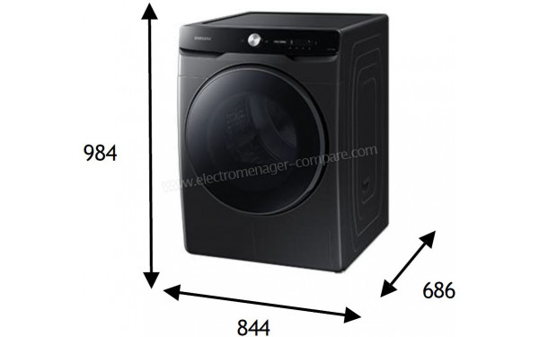 SAMSUNG DV16DG8600BV - Dimensions