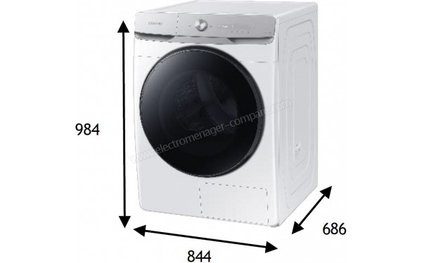 SAMSUNG DV16DG8600BW - Dimensions