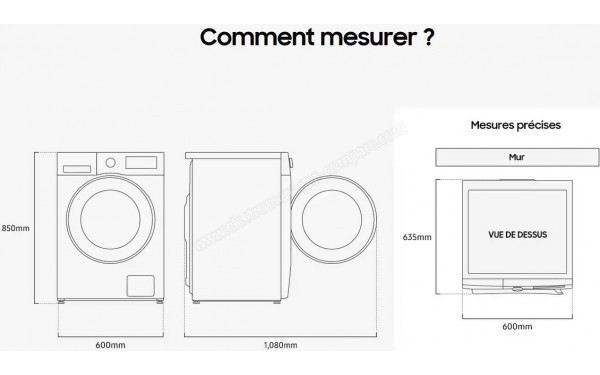 SAMSUNG DV80CGC0B0AE - Dimensions