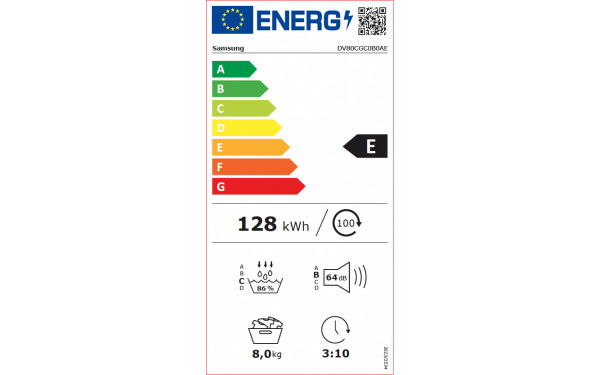 SAMSUNG DV80CGC0B0AE - &Eacute;tiquette &eacute;nergie v2
