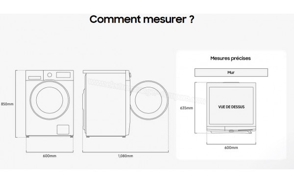 SAMSUNG DV80CGC0B0TH - Dimensions