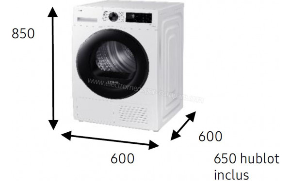SAMSUNG DV80CGC2B0AE - Dimensions