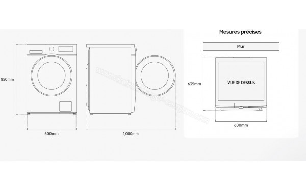 SAMSUNG DV80CGC2B0AE - Dimensions