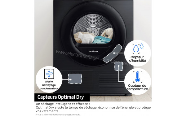 SAMSUNG DV80DG52B0AH - Capteurs Optimal Dry