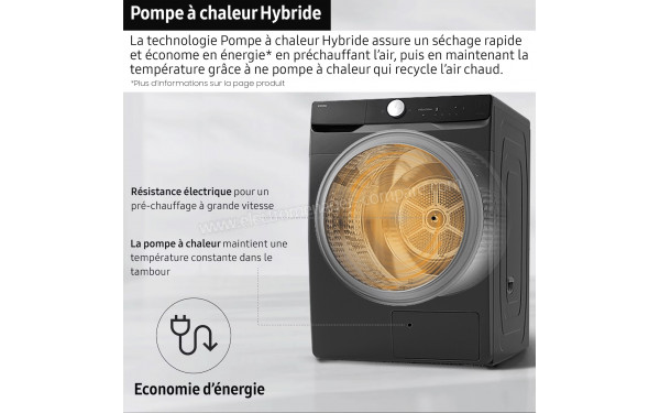 SAMSUNG DV80DG52B0AH - Pompe &agrave; chaleur Hybride