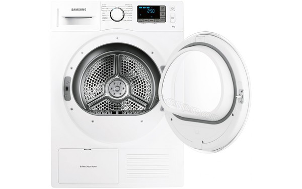 SAMSUNG DV80F5E5HGW - Vue de face hublot ouvert