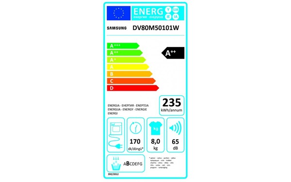 SAMSUNG DV80M50101W - &Eacute;tiquette &eacute;nergie