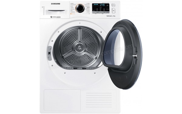 SAMSUNG DV80M52103W - Vue de face hublot ouvert (cr&eacute;dit : Boulanger)