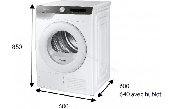 SAMSUNG DV80T5220TT - Dimensions