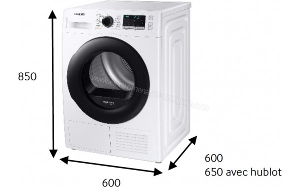 SAMSUNG DV80TA020AE - Dimensions
