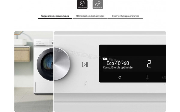 SAMSUNG DV90BB9445GH - Vue des programmes