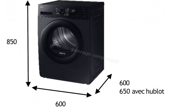 SAMSUNG DV90DG52A0AB - Dimensions