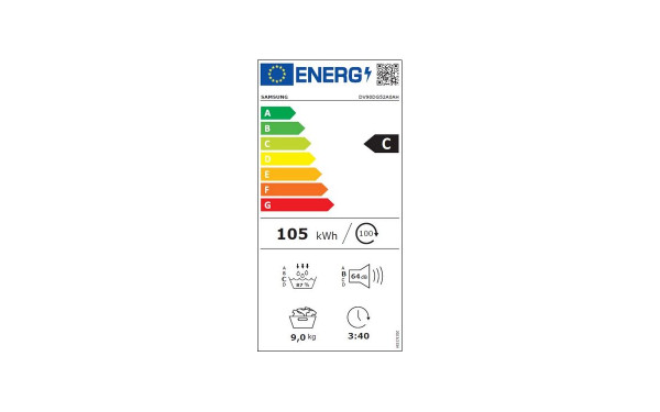 SAMSUNG DV90DG52A0AH - &Eacute;tiquette &eacute;nergie v2