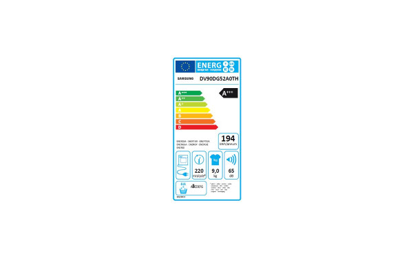 SAMSUNG DV90DG52A0TH - &Eacute;tiquette &eacute;nergie