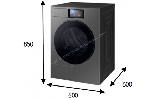 SAMSUNG DV90F09F4S - Dimensions