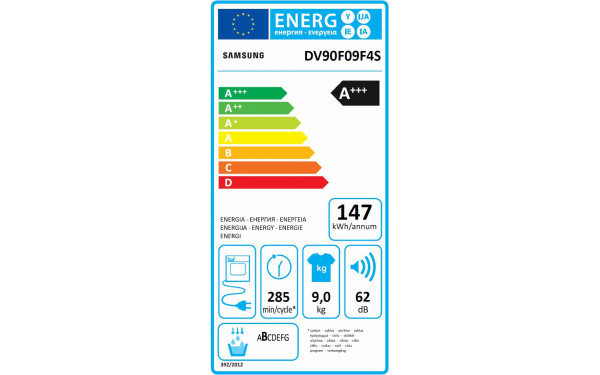 SAMSUNG DV90F09F4S - &Eacute;tiquette &eacute;nergie