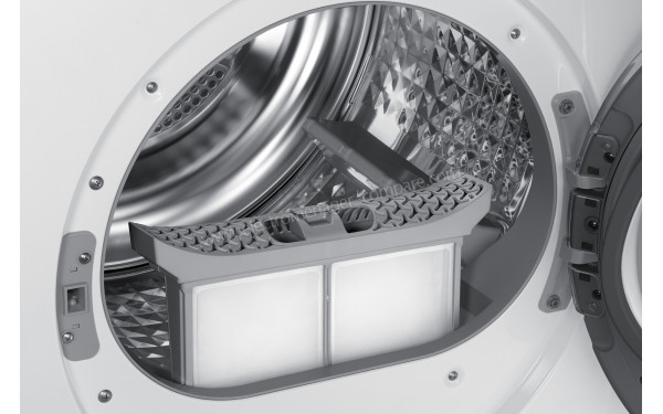 SAMSUNG DV90M52001W - Vue du tambour avec filtre