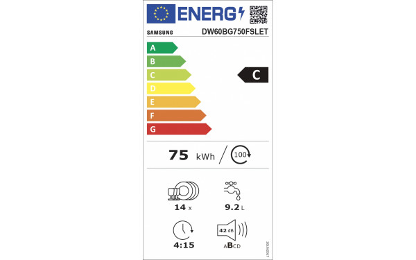 SAMSUNG DW60BG750FSL - &Eacute;tiquette &eacute;nergie v2